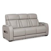 Signature Design by Ashley Boyington Power Reclining Sofa in Gray