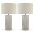 thumbnail image 1 of Signature Design by Ashley Bradard Rustic Contemporary Table Lamp, Brown & Ivory, 1 of 3