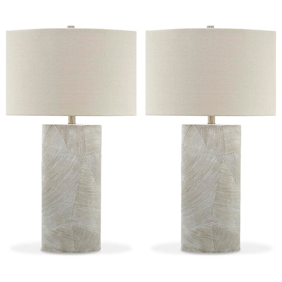 Signature Design by Ashley Bradard Rustic Contemporary Table Lamp, Brown & Ivory