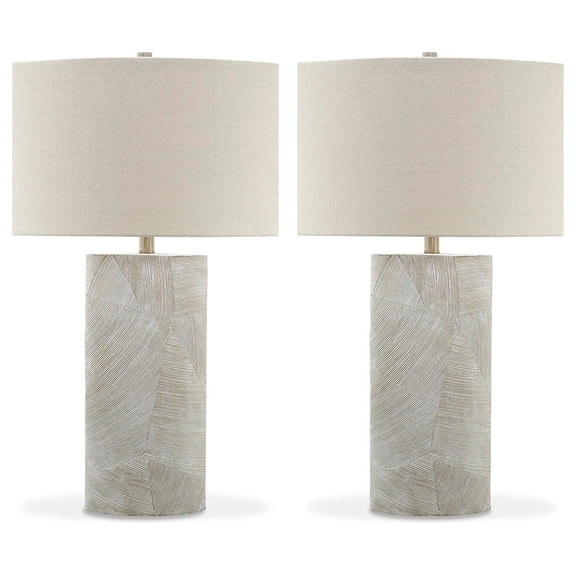 Signature Design by Ashley Bradard Rustic Contemporary Table Lamp, Brown & Ivory