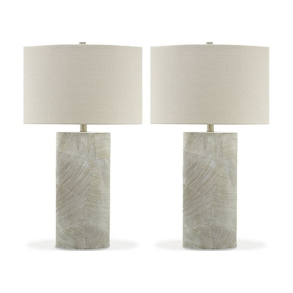 Signature Design by Ashley Bradard Rustic Contemporary Table Lamp, Brown & Ivory