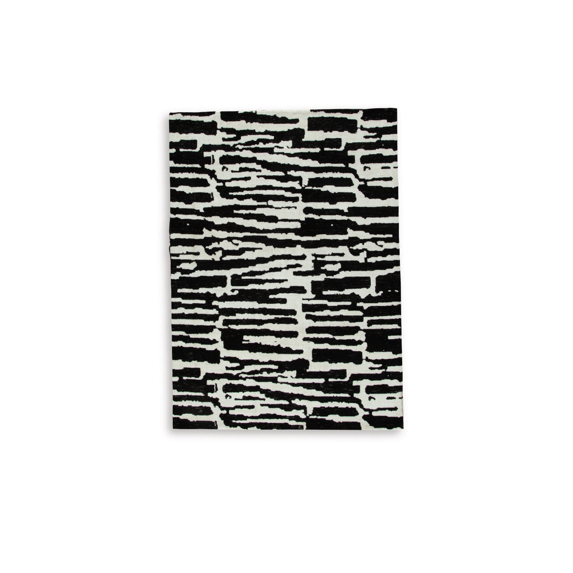 Signature Design by Ashley Bramshaw Abstract Area Rug 5' x 7', Black and Ivory Modern Indoor Living Room Rug
