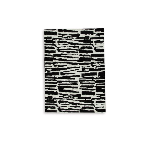 Signature Design by Ashley Bramshaw Abstract Area Rug 5' x 7', Black and Ivory Modern Indoor Living Room Rug
