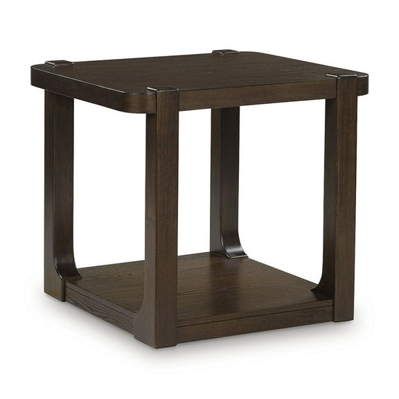 Signature Design by Ashley Breckington Rectangular End Table Table with Storage Shelf, Dark Brown