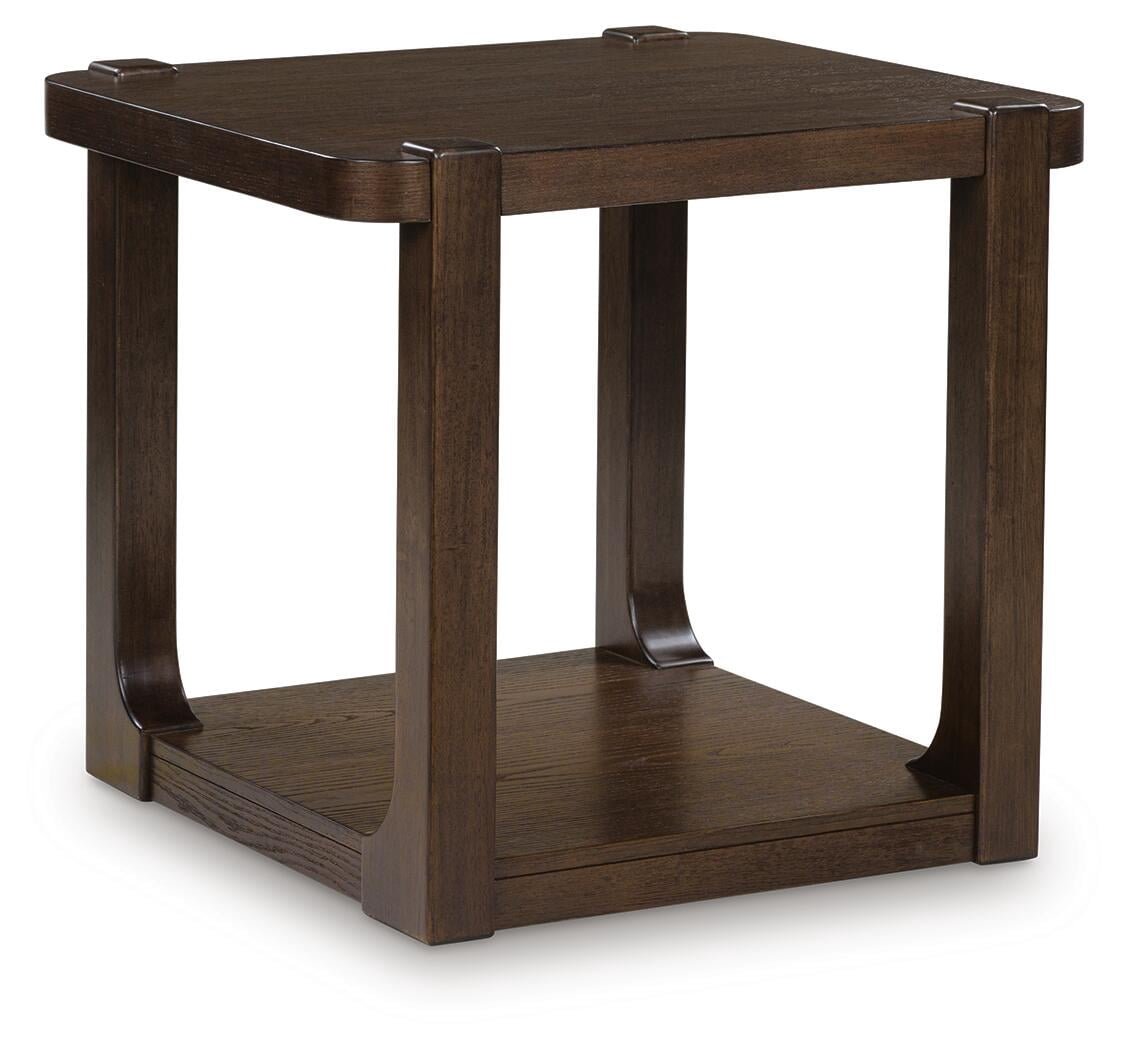 Signature Design by Ashley Breckington Rectangular End Table Table with Storage Shelf, Dark Brown