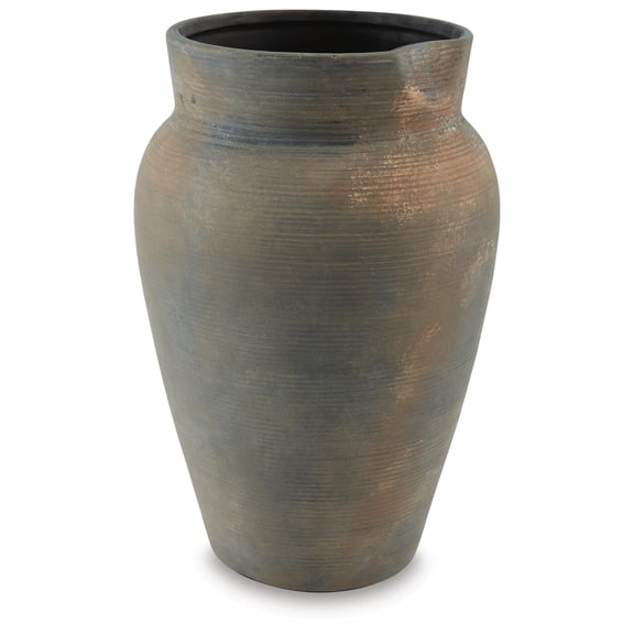 Signature Design by Ashley Brickmen 15" Ceramic Vase, Antique Gray Farmhouse Decor