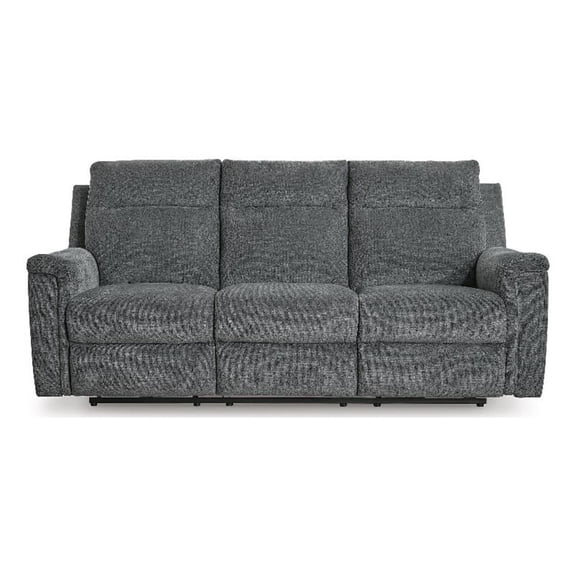 Signature Design by Ashley Brighton Hollow Power Reclining Sofa in Dark Gray