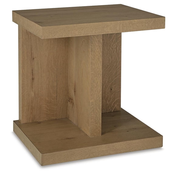 Signature Design by Ashley Brinstead Modern Chairside End Table with USB Charging Ports, Light Brown