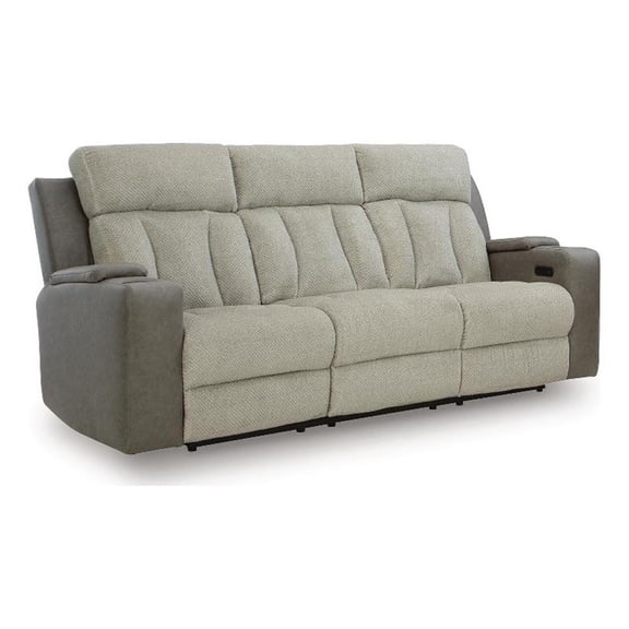 Signature Design by Ashley Brisden Power Reclining Sofa in Gray