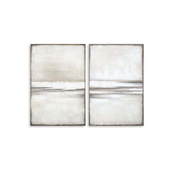 Signature Design by Ashley Brockdunn Abstract Landscape Canvas Wall Art (Set of 2), Tan/Brown