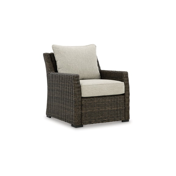 Signature Design by Ashley Brook Ranch Outdoor Lounge Chair with Cushion, Brown