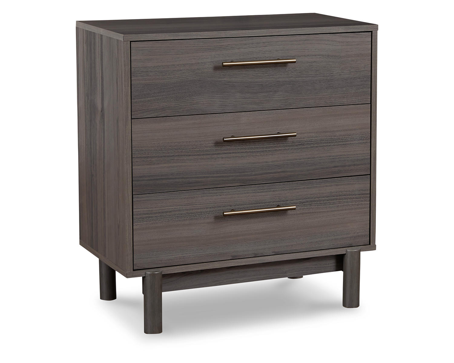 Signature Design by Ashley Brymont Mid-Century Modern 3 Drawer Chest of Drawers, Dark Gray - image 1 of 6