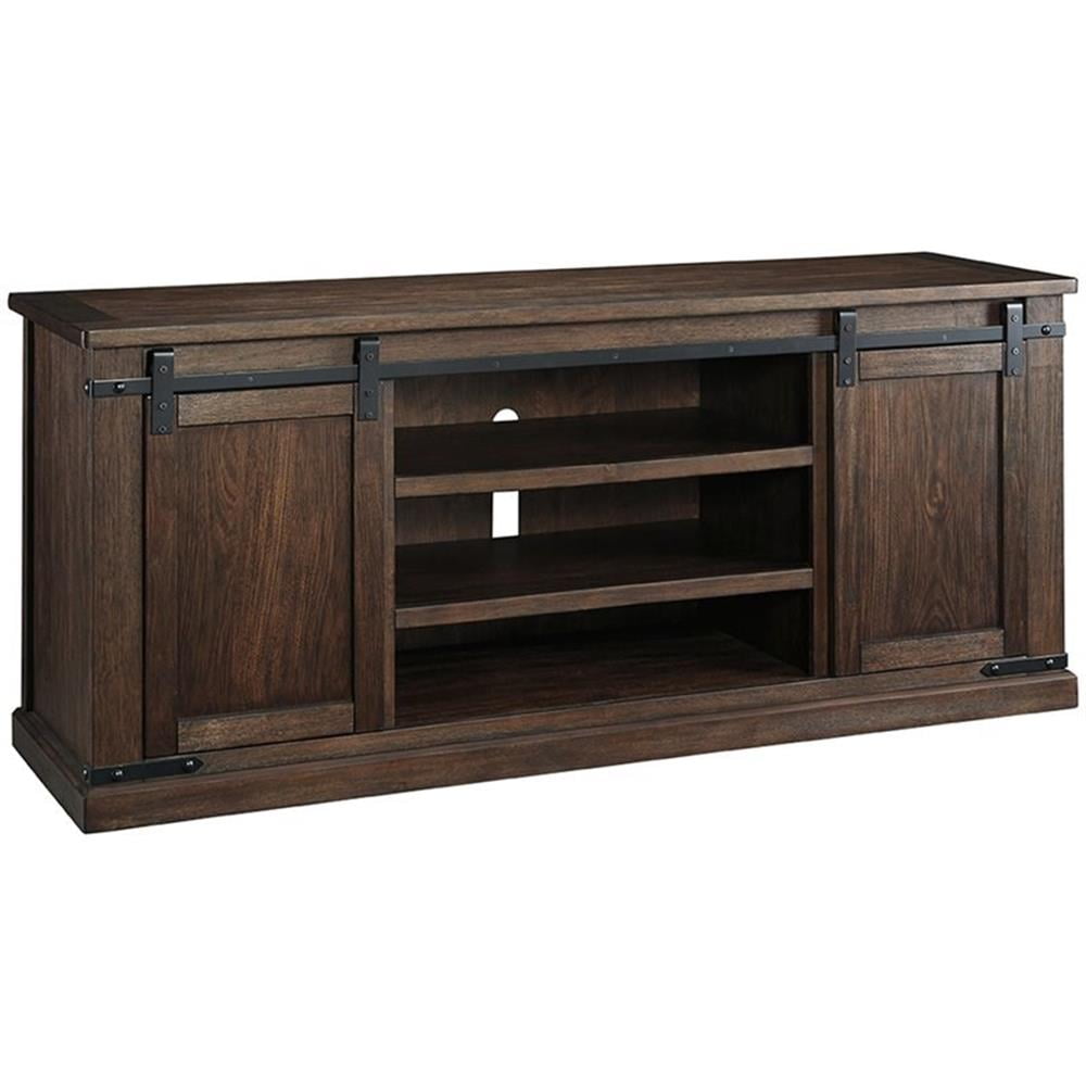Rustic Brown 70'' Wide TV Stand with Sliding Barn Doors