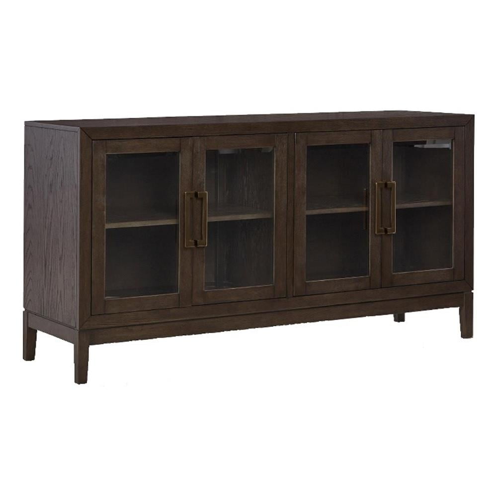 Burkhaus Dark Brown Oak Dining Server with Glass Doors