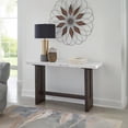 thumbnail image 1 of Signature Design by Ashley Burkhaus Sofa Table, Natural Marble Top, Dark Brown Oak Console for Living Room, 1 of 9