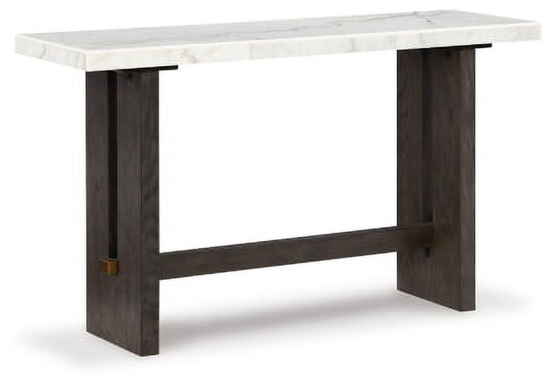 Signature Design by Ashley Burkhaus Traditional Rectangular Sofa Table with Marble Tabletop