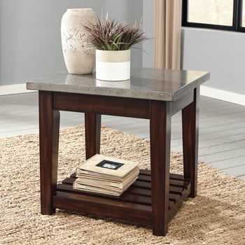 Signature Design by Ashley T882-3 Bynderman End Table Brown/Silver Finish