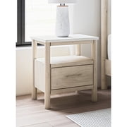 Signature Design by Ashley Cadmore One Drawer Nightstand with USB-C & Wireless Charging