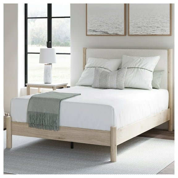 Signature Design by Ashley Cadmori Queen Upholstered Panel Bed, Two-Tone