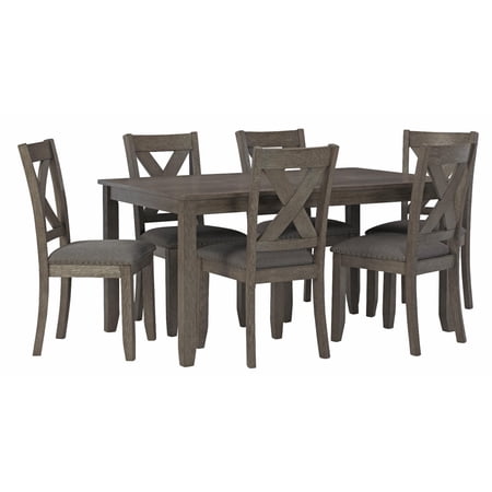 Ashley Furniture Caitbrook Gray Dining Table and Chairs - Set of 7