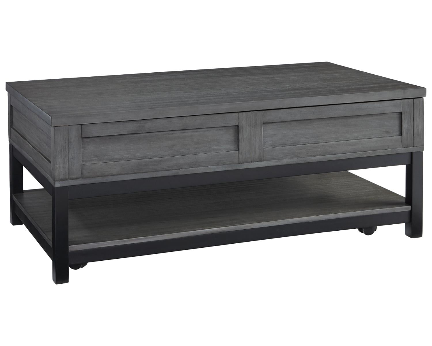 Signature Design by Ashley Caitbrook Gray/Black Rectangular Lift Top