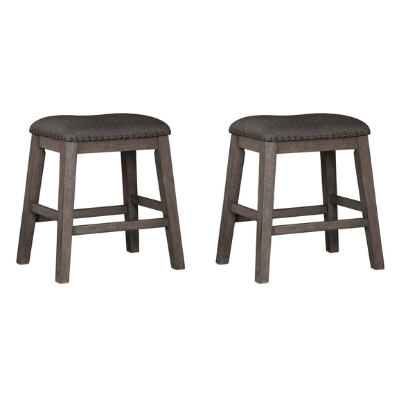 Signature Design by Ashley Caitbrook Rustic 24.4" Counter Height Upholstered Barstool, Set of 2