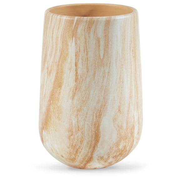 Signature Design by Ashley Cammen 10" Ceramic Vase, Tan/White
