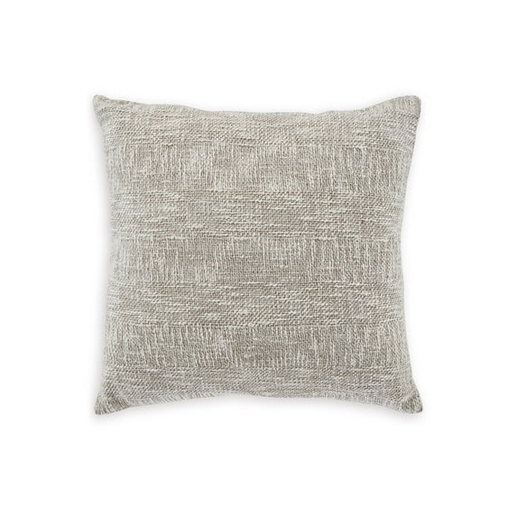Signature Design by Ashley Carddon Casual 20x20 Inches Striped Throw Pillow with Zipper Closure, White & Light Brown