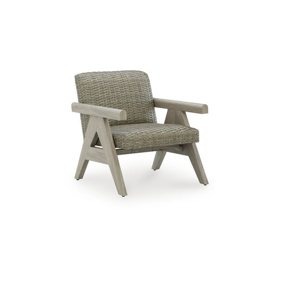 Signature Design by Ashley Haven Retreat Rocking Lounge Chair with Rust Resistant Frame and Foam Cushion, Beige