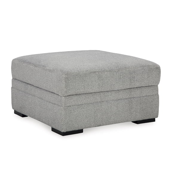 Signature Design by Ashley Casselbury Classic Ottoman With Storage, Light Gray