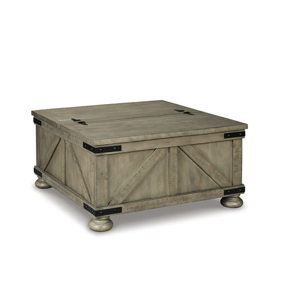 Signature Design by Ashley Casual Aldwin Coffee Table With Storage  Gray