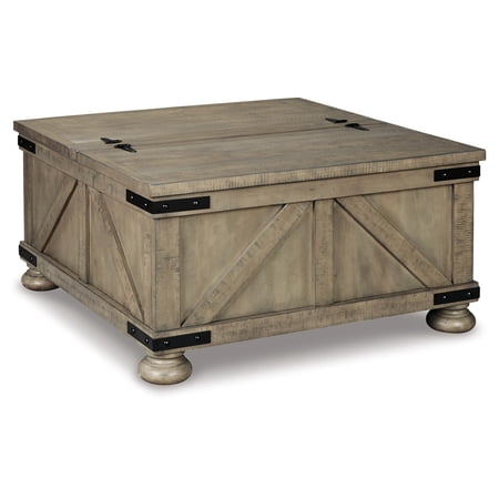 Signature Design by Ashley Casual Aldwin Coffee Table With Storage Gray