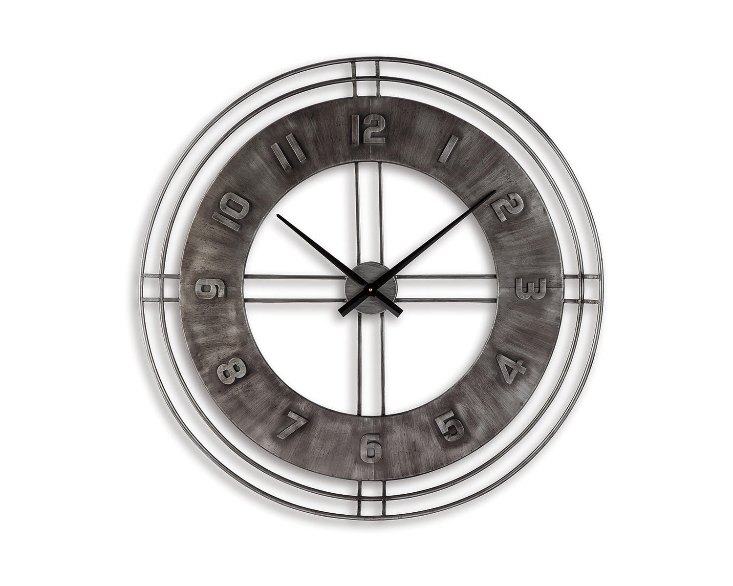 Ana Sofia 36" Antique Gray Metal Wall Clock