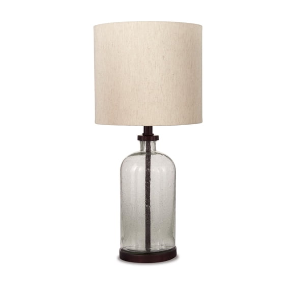 Signature Design by Ashley Casual Bandile Table Lamp Clear/Bronze Finish