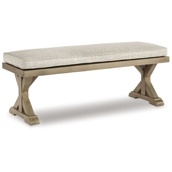 Signature Design by Ashley Casual Beachcroft Bench with Cushion Beige