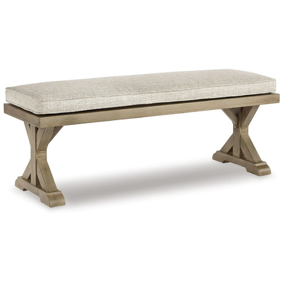 Signature Design by Ashley Casual Beachcroft Bench with Cushion Beige