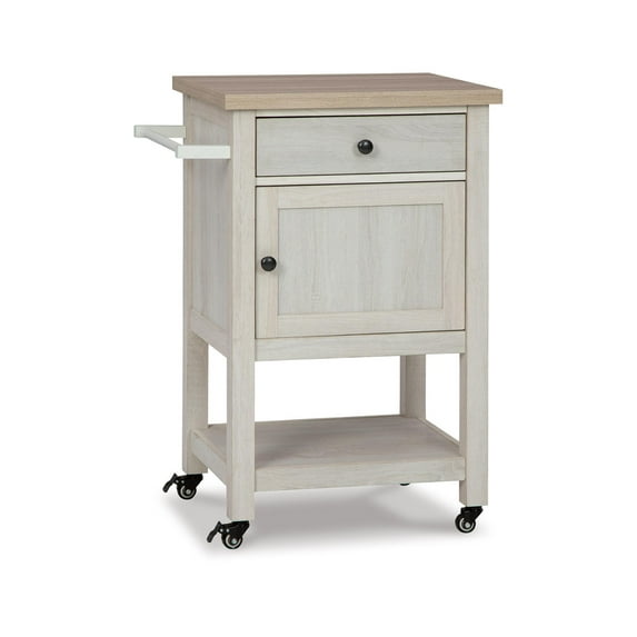Signature Design by Ashley Casual Boderidge Bar Cart, Antique White