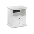 thumbnail image 1 of Signature Design by Ashley Bostwick Shoals One Drawer Nightstand – White, Deep Storage Drawer & Display Cubby, Pewter Hardware, Scalloped Moulding, 1 of 5