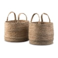 thumbnail image 1 of Signature Design by Ashley Brayton Woven Basket Set (2), Natural Brown, Jute Storage Baskets with Handles, 1 of 3