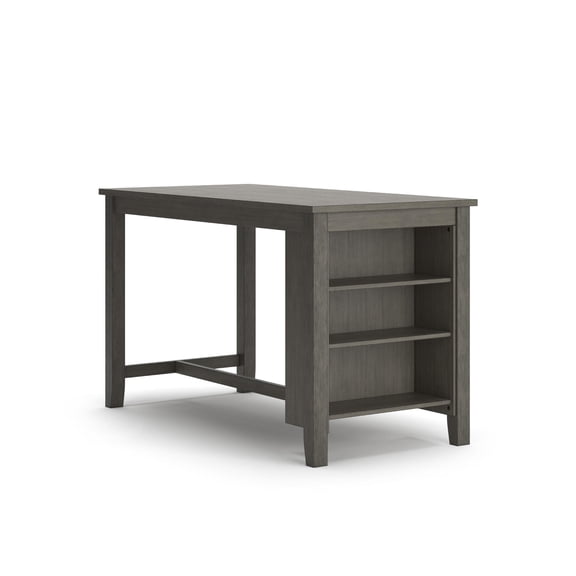 Signature Design by Ashley Caitbrook Rectangular Counter Height Dining Table, Gray Wood Finish with Storage Shelves, Seats 4