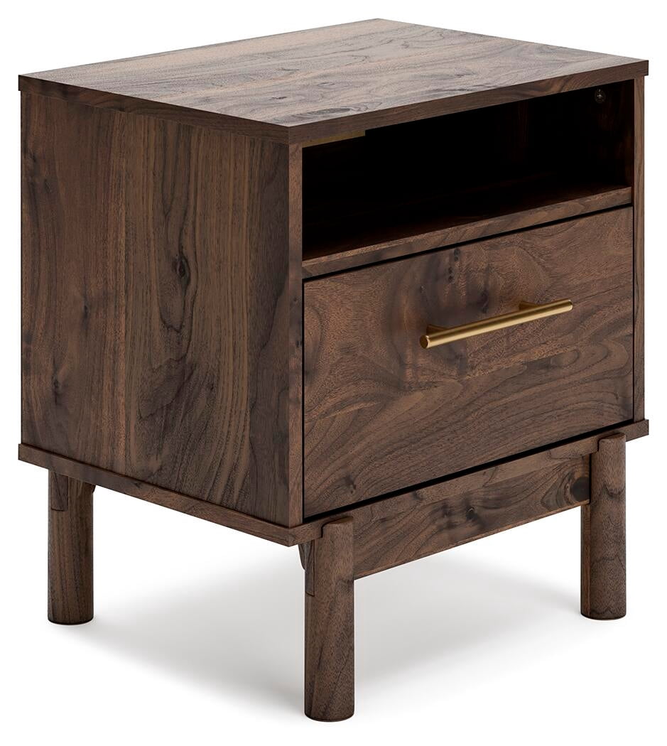 Signature Design by Ashley Casual Calverson 1 Drawer Nightstand, Mocha