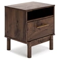 thumbnail image 1 of Signature Design by Ashley Casual Calverson 1 Drawer Nightstand, Mocha, 1 of 9