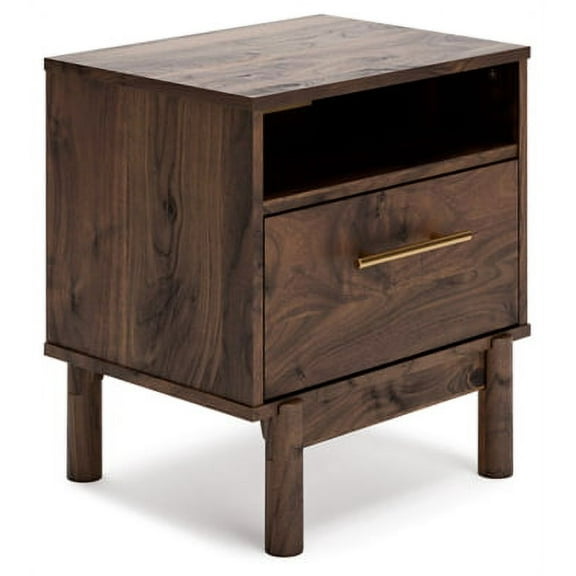 Signature Design by Ashley Casual Calverson 1 Drawer Nightstand, Mocha
