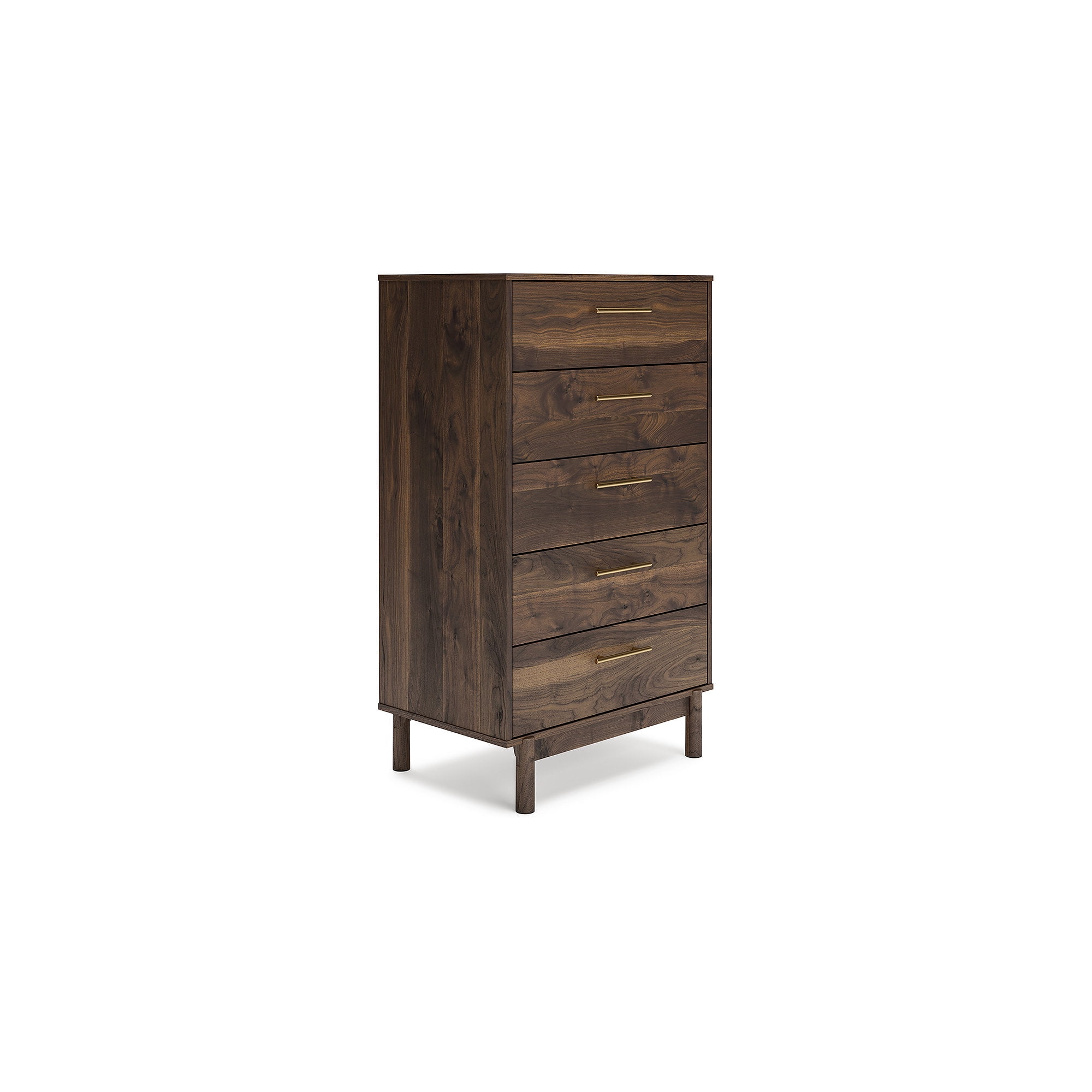 Calverson 5-Drawer Industrial Lingerie Chest in Rich Brown
