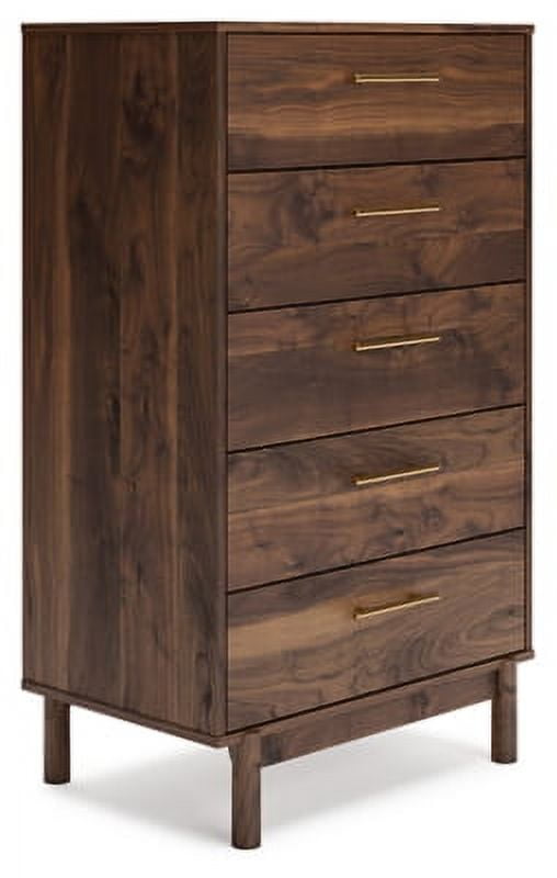 Calverson 5-Drawer Industrial Lingerie Chest in Rich Brown