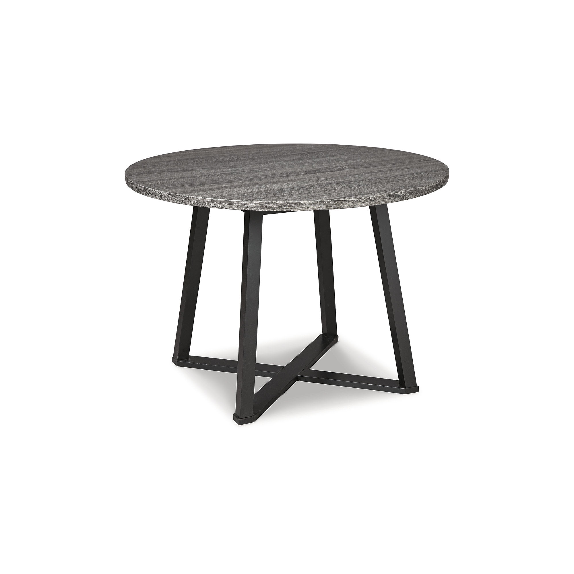 Centiar 42" Contemporary Industrial Black/Gray Round Dining Table