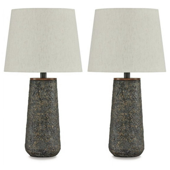 Signature Design by Ashley Casual Chaston Table Lamp (Set of 2)  Antique Bronze Finish