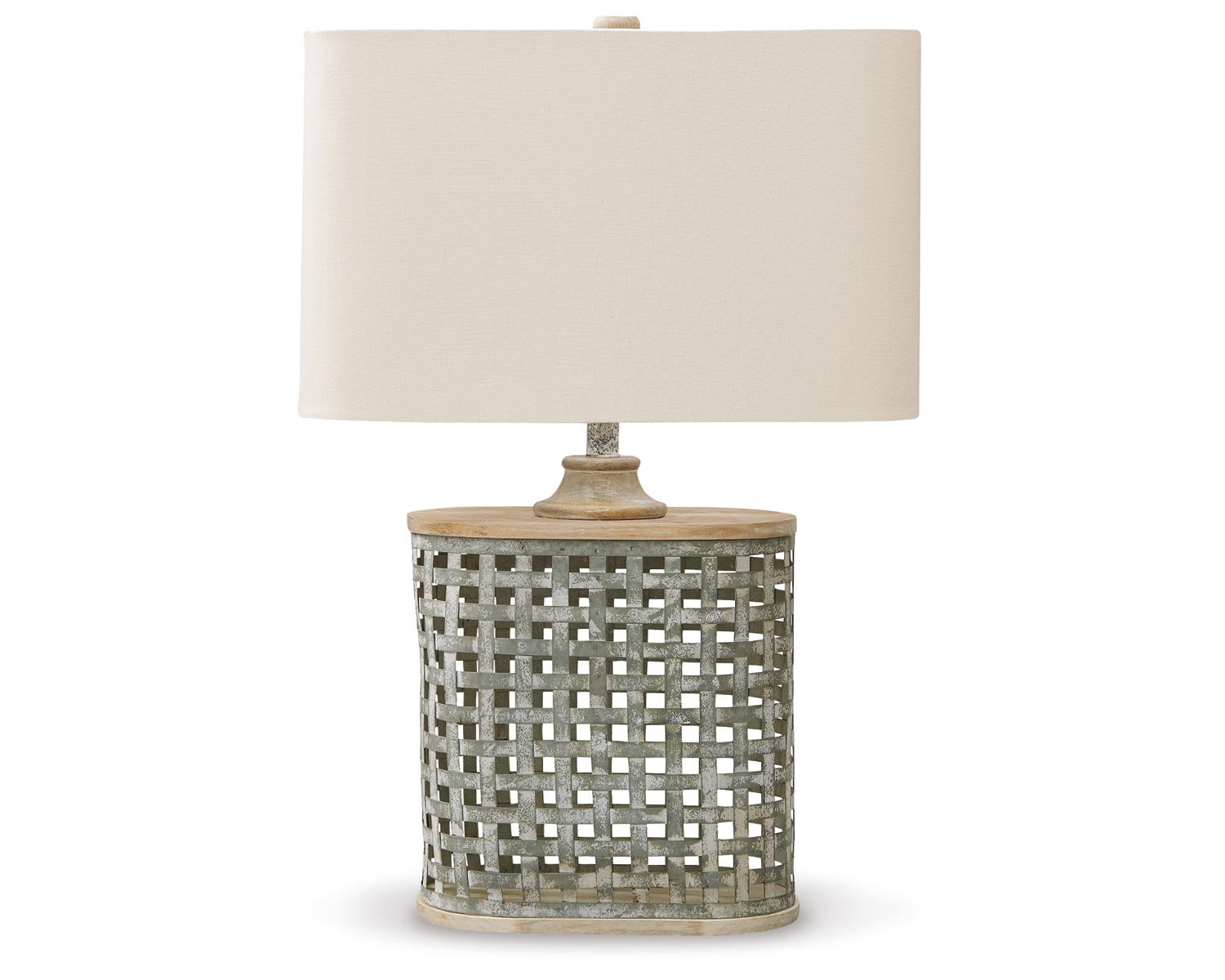 Contemporary Whitewashed 19" Metal Table Lamp Set in Gray
