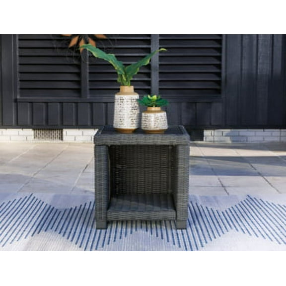 Signature Design by Ashley Casual Elite Park Outdoor End Table  Gray