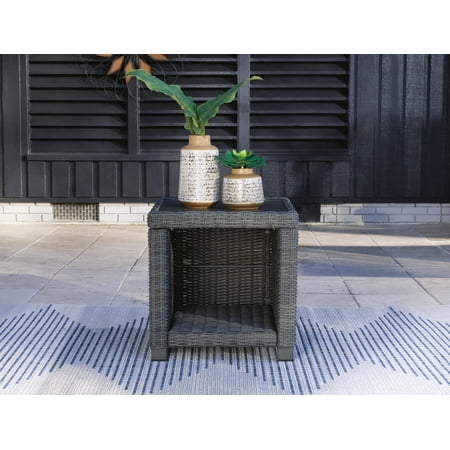 Signature Design by Ashley Casual Elite Park Outdoor End Table Gray